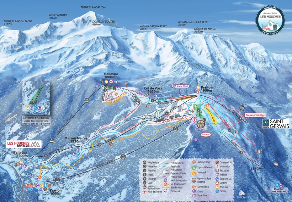 Les Houches Piste Map | Ski Maps & Resort Info | PistePro
