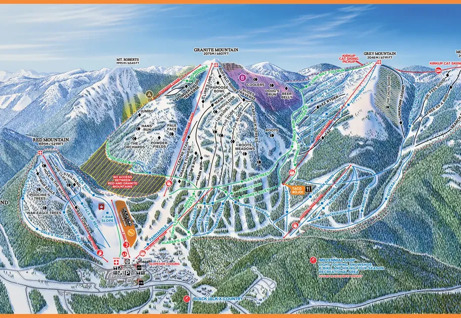  Red Mountain Ski Map - Front