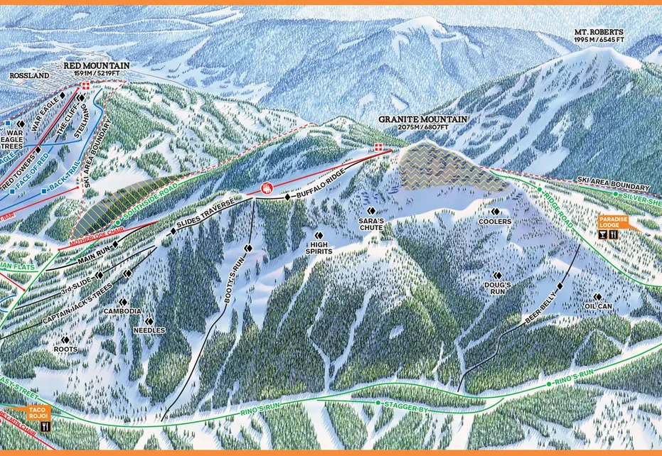 Red Mountain Ski Map - Granite
