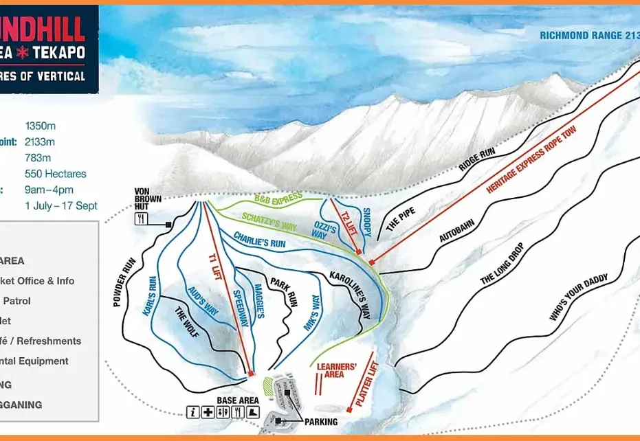 Roundhill ski map