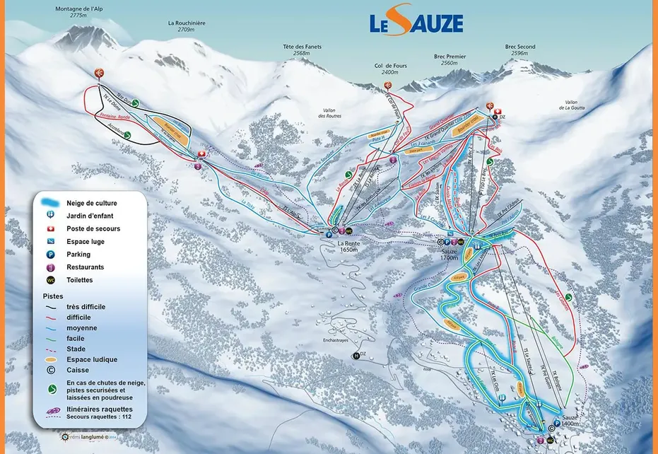 Sauze Ski Map