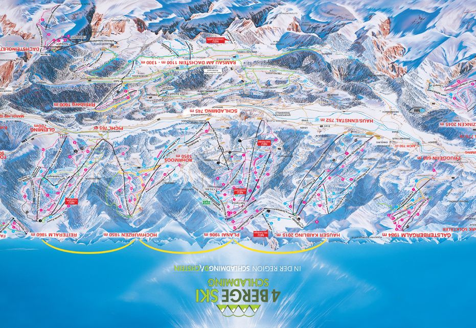 Schladming - Planai - Hochwurzen Piste Map | Ski Maps & Resort Info ...