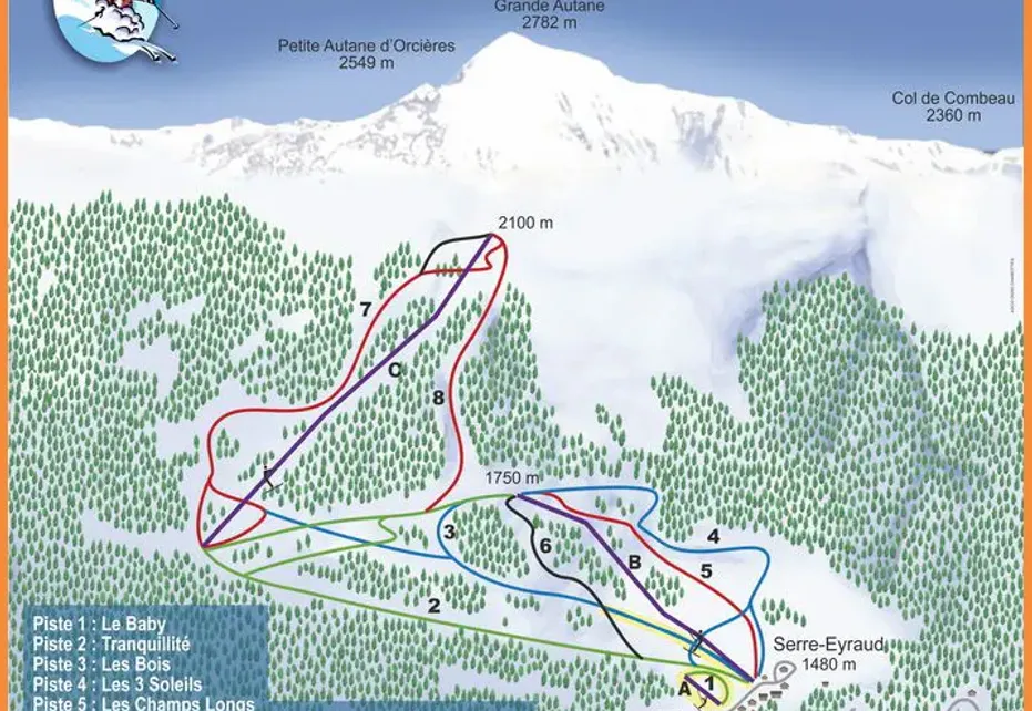 Serre Eyraud Ski Map