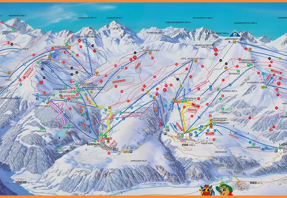 Ladis Ski Map