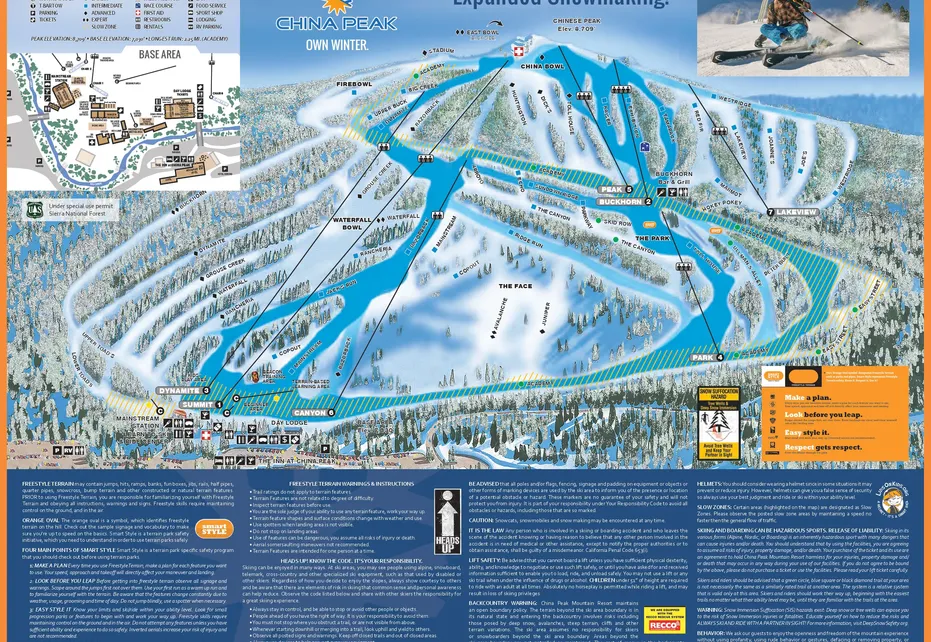 China Peak Ski  Map
