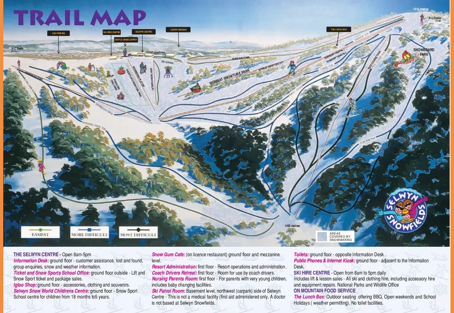 Selwyn Snowfields Ski Map