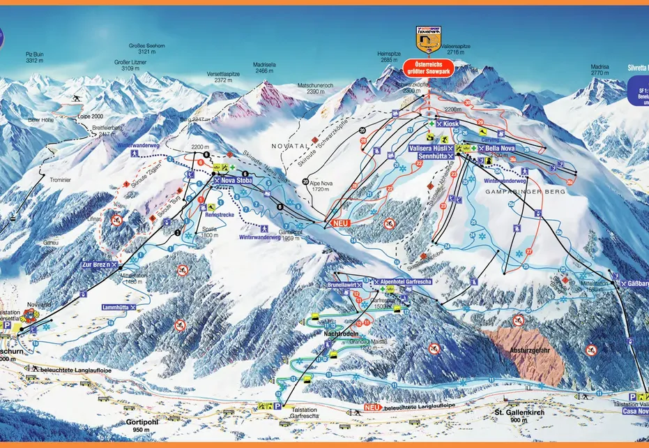 St Gallenkirch Ski Map