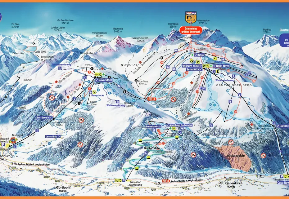 Silvretta Montafon Ski Map