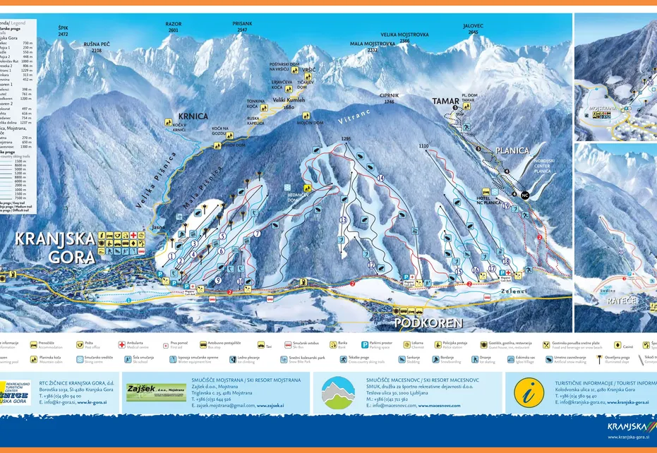Kranjska Gora Ski Map