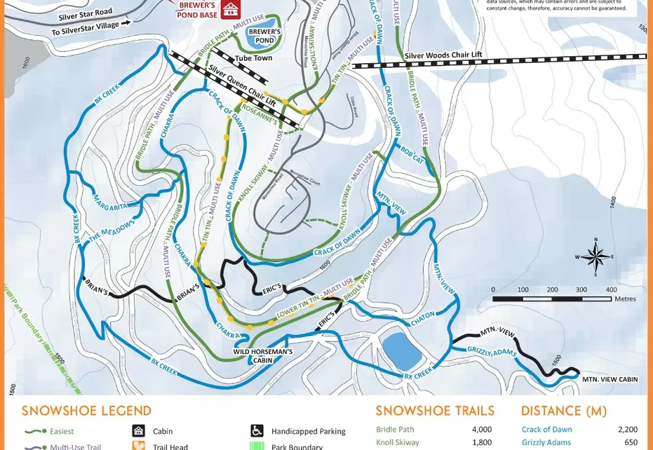 Silverstar Snow Shoe  map