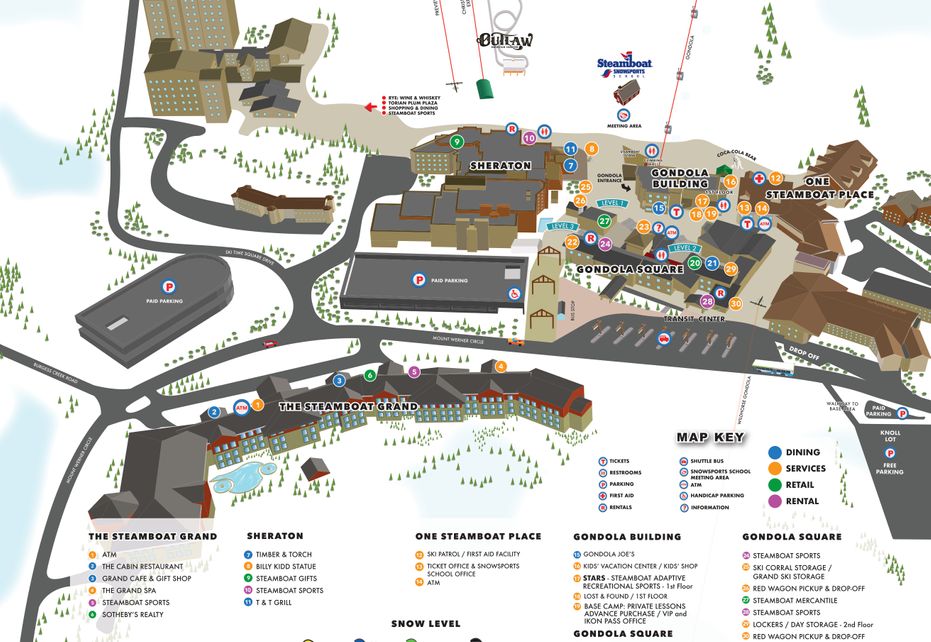 Steamboat Ski Map Resort Info & Videos PistePro