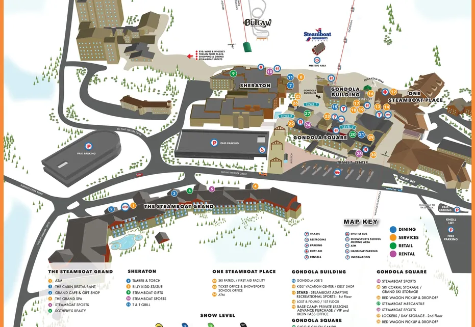 Steamboat Resort Map