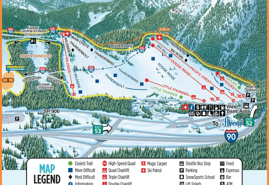 Summit Ski  Map - West